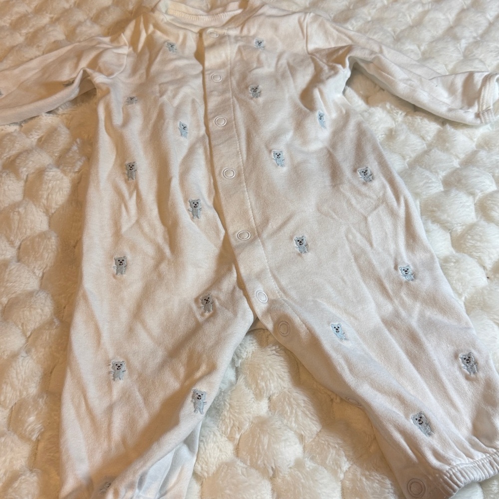 Carter's Cream Baby Onesie with Bear Design